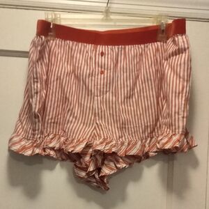 3 for💲25🌟PINK Victoria's Secret red & white striped ruffle sleep shorts